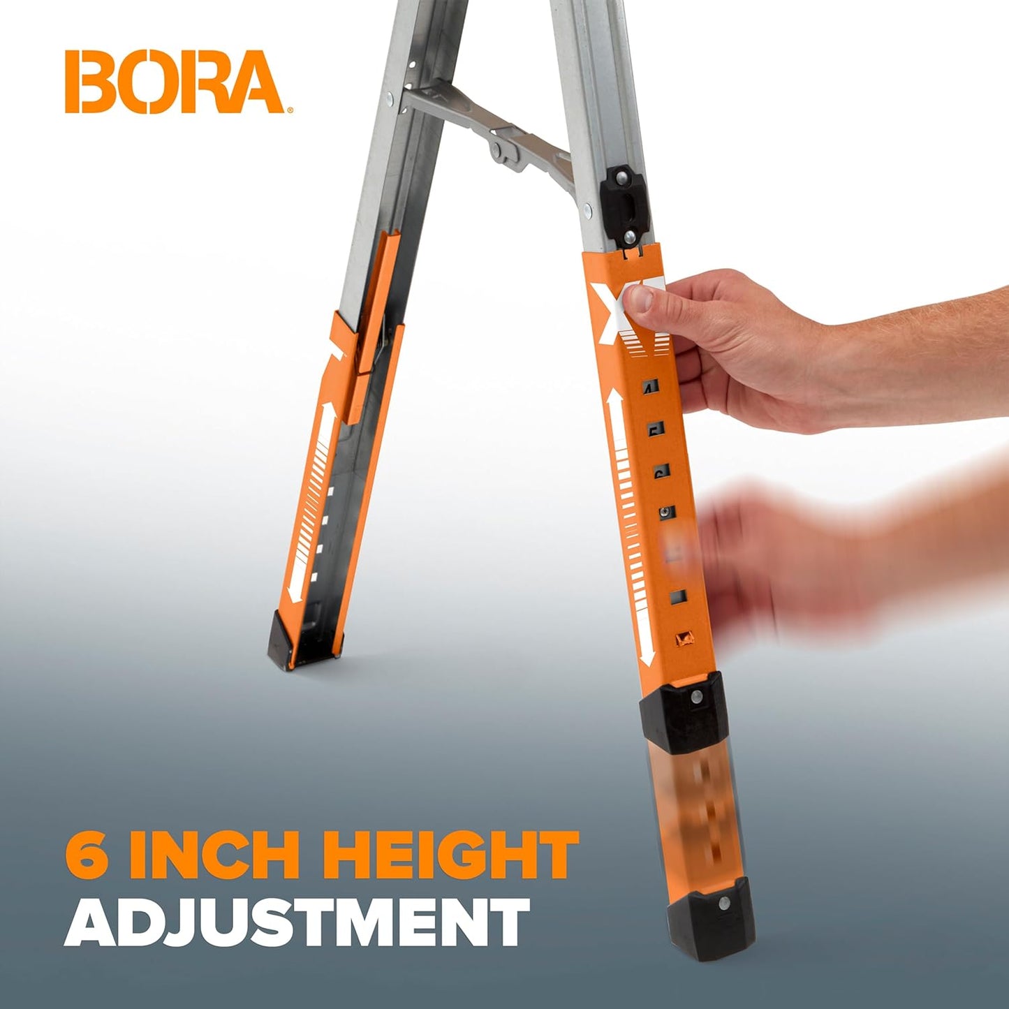 Bora Portamate Speedhorse XT Sawhorse Pair - Heavy-Duty Adjustable 30-36 Inch Metal Top | Ideal for Contractors & Carpenters