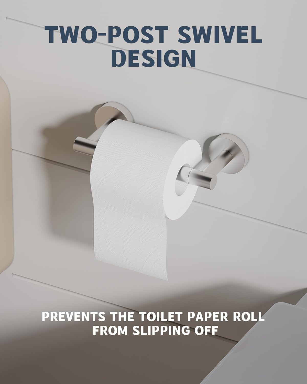 RARXTR Toilet Paper Holder - Wall-Mounted SUS304 Stainless Steel Double Post Design | Brushed Nickel Finish
