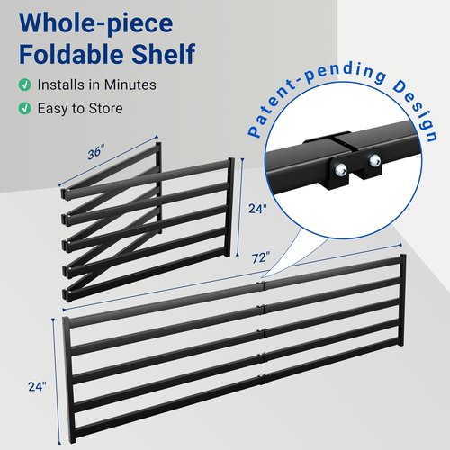 FLEXIMOUNTS Heavy Duty Garage Wall Shelving - 1200lbs Capacity | 2-Pack 2x6ft with 8 Hooks for Tools & Supplies