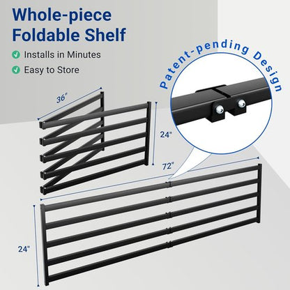 FLEXIMOUNTS Heavy Duty Garage Wall Shelving - 1200lbs Capacity | 2-Pack 2x6ft with 8 Hooks for Tools & Supplies