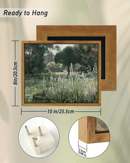 InSimSea Meadow With Flowers Canvas Wall Art - Framed Eclectic Decor for Home & Office (8x10in)