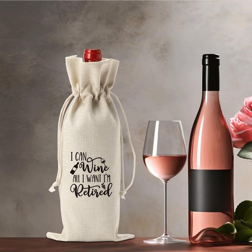 Funny Retirement Gifts for Woman Men Retirement Wine Gifts Bag Happy Retirement Party Decorations Retired Gifts Leaving Gifts for Coworkers Boss I Can Wine All I Want I'M Retired