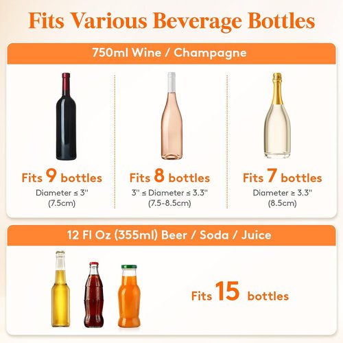 Lifewit 11.5L Ice Bucket for Parties 2 Pcs, Large Portable Drink Bucket for Cocktail Bar, Champagne Cooler for Beverage/Wine/Beer, Mimosa Bar Supplies Chiller Tub with Scoop 38 x18x20 cm/15x7x8 inches