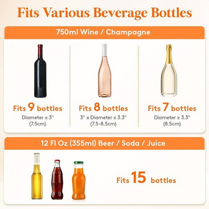Lifewit 11.5L Ice Bucket for Parties 2 Pcs, Large Portable Drink Bucket for Cocktail Bar, Champagne Cooler for Beverage/Wine/Beer, Mimosa Bar Supplies Chiller Tub with Scoop 38 x18x20 cm/15x7x8 inches