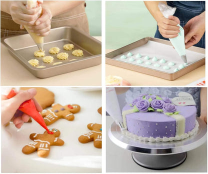 Skiennix Piping Bags - 100pcs 12 Inch Anti-Burst Disposable Pastry Bags for Cake & Cookie Decorating