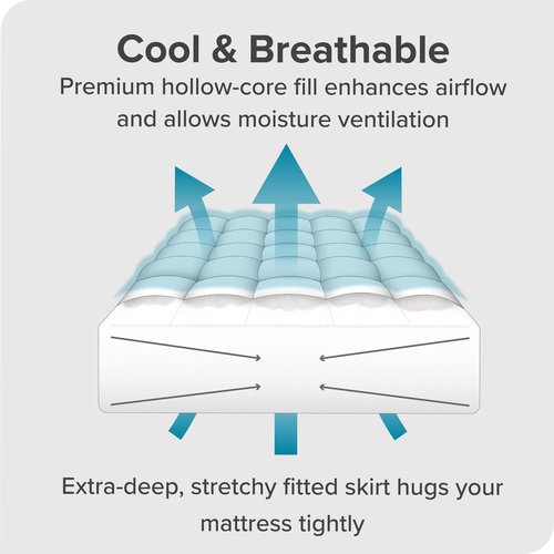 Bare Home Full XL Mattress Pad - Pillow Top Reversible - Soft Mattress Topper - Cooling Breathable - 8" to 24" Deep Pocket - Fitted Cover - Plush Noiseless Protector (Full XL)