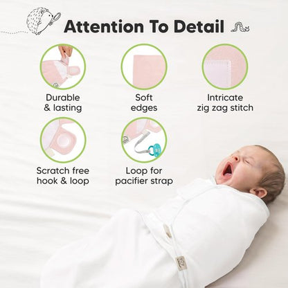 3-Pack Organic Baby Swaddle Sleep Sacks - Swaddles for Newborns, Infant 0-3 Months, Baby Girls, Boys, Soft & Snug Newborn Sleep Sack, Nursery Swaddling Blankets (Daffodil, OS)