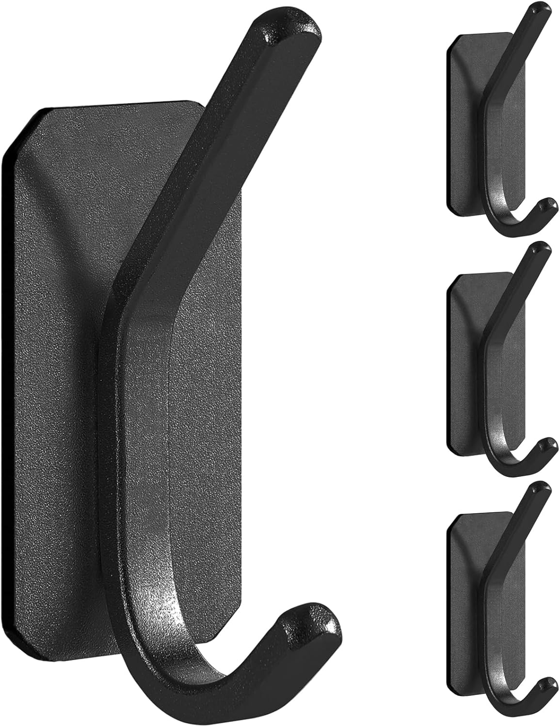 Paoli Heavy Duty Adhesive Hooks - 30 lb Maximum Load | Self-Adhesive, Versatile Colors & Styles (4pc, Black)