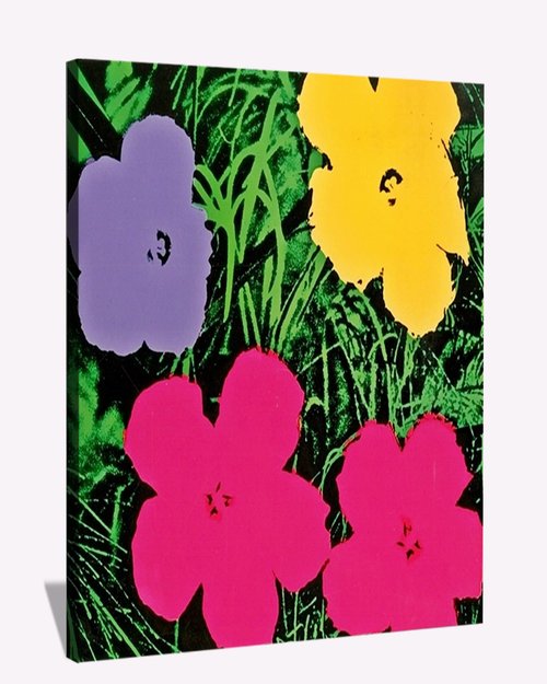 BOHU ARTS Andy Warhol Canvas Wall Art Warhol Pop Art Flowers Framed Painting for Bedroom Livingroom Office