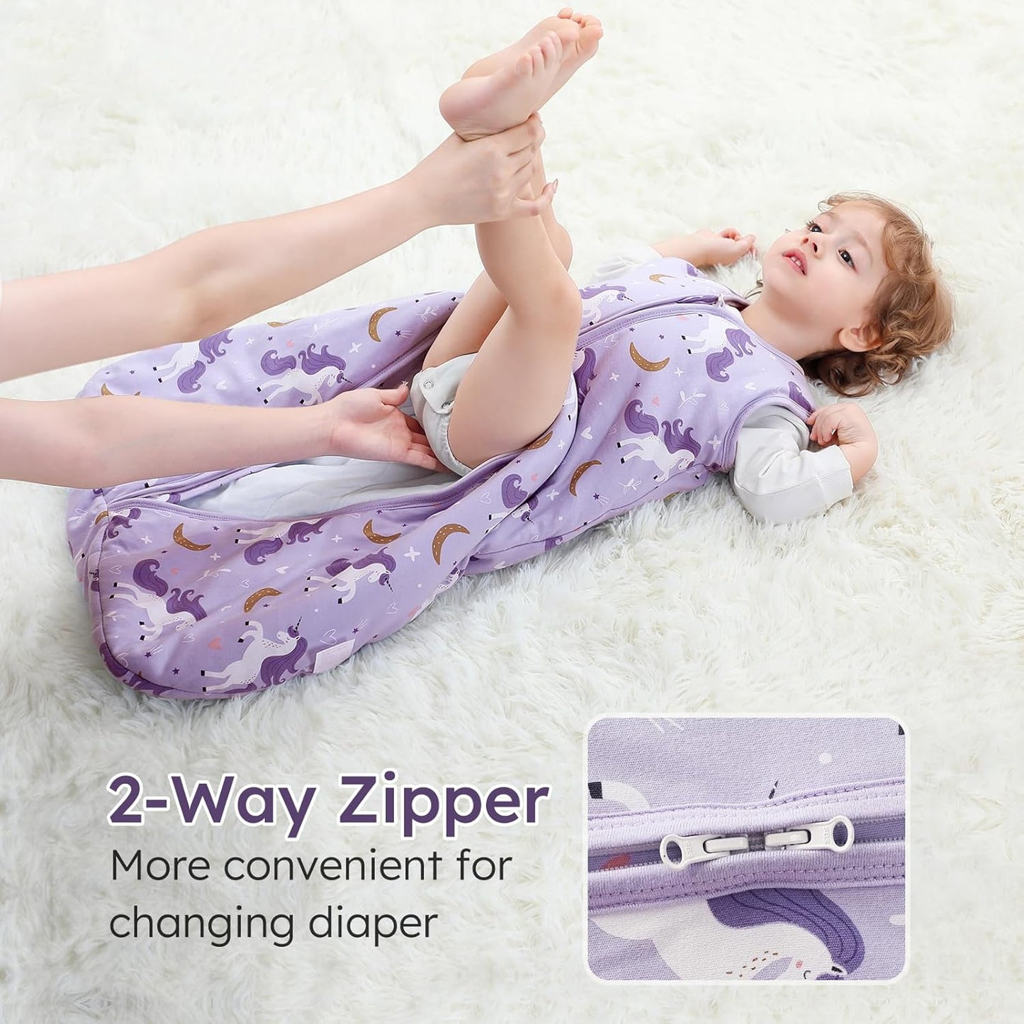 Yoofoss Baby Sleep Sack - 0-6 Months TOG 2.5 Wearable Blanket | 100% Organic Cotton, Soft & Warm