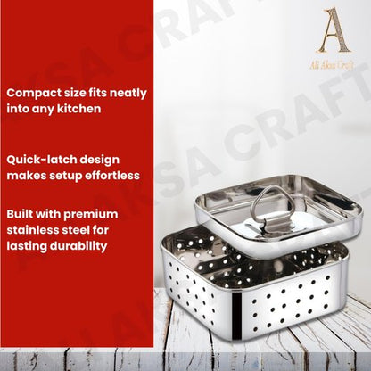 Durable Stainless Steel Square Paneer Maker – 350ml for Perfect Homemade Cheese