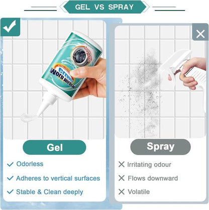 HIHWEM Mold Stain Remover Gel - Effective Washing Machine Seal Cleaner for Tiles & Grout | 10 Oz