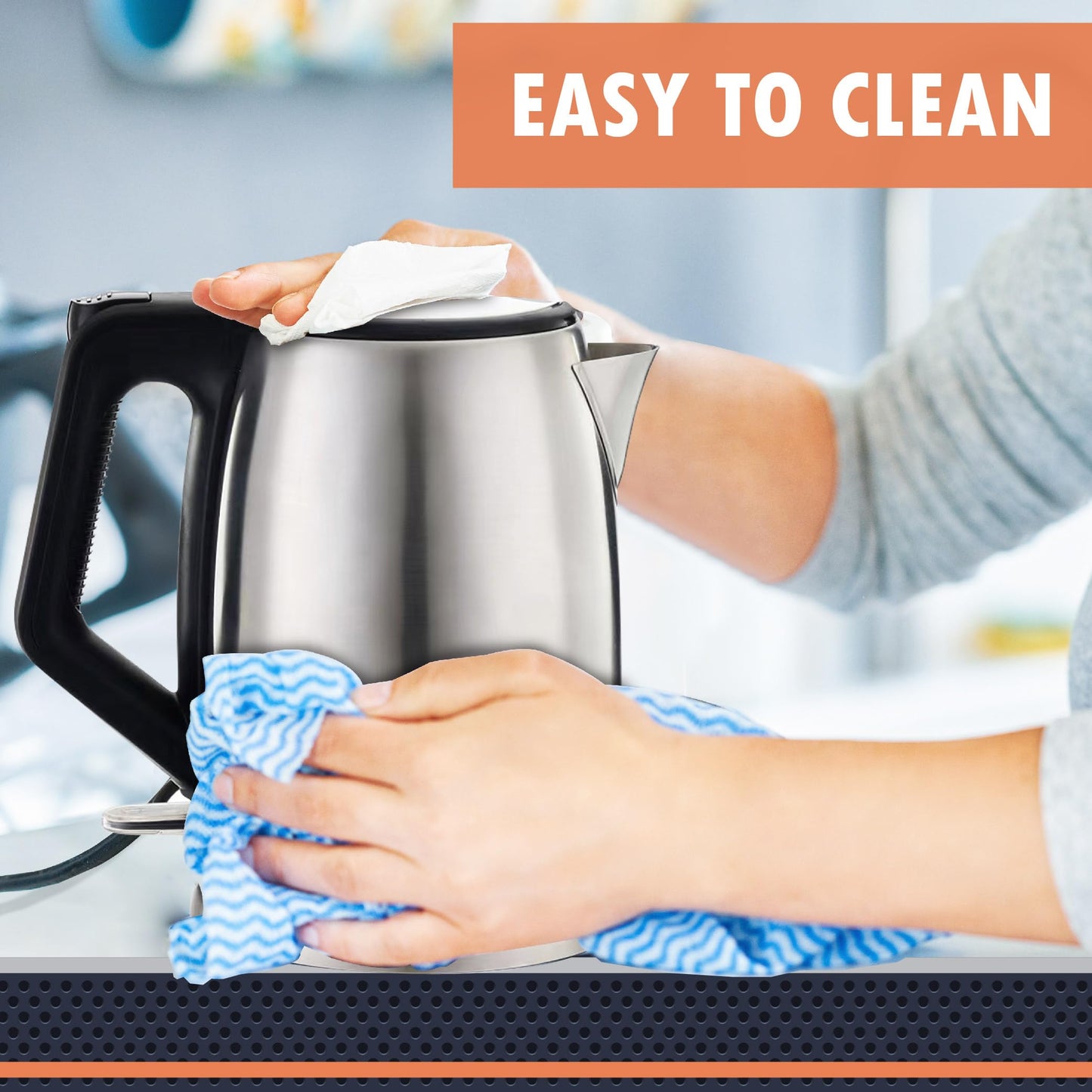 Newhouse 1200W 60-fl. oz. Stainless Steel Electric Kettle NHEK-001, Electric Tea Pot for Boiling Water, Auto Shut Off Electric Tea Kettle, ETL Certified for Hospitality and Residential Use