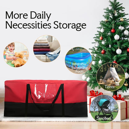 Skiennix Christmas Tree Storage Bag - Heavy Duty 600D Oxford Material for Up to 10 Ft Trees | Dampproof with Durable Handles & Dual Zipper