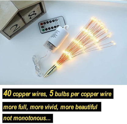4 Pack 200 LED Firework String Lights - Warm White with Variation: Warm White+4x17 inch