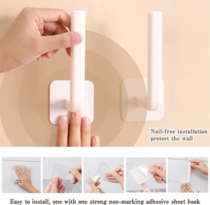Skiennix 4Pcs Wall Hooks - Heavy Duty Self-Adhesive Multi-Purpose Hangers for Coats & More | Ideal for Bedroom, Bathroom, Kitchen, Office