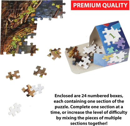 Vermont Christmas Company Sleepy Time Simple Sections® Jigsaw Puzzle - 1000 Pieces | 24 Sections for Custom Difficulty