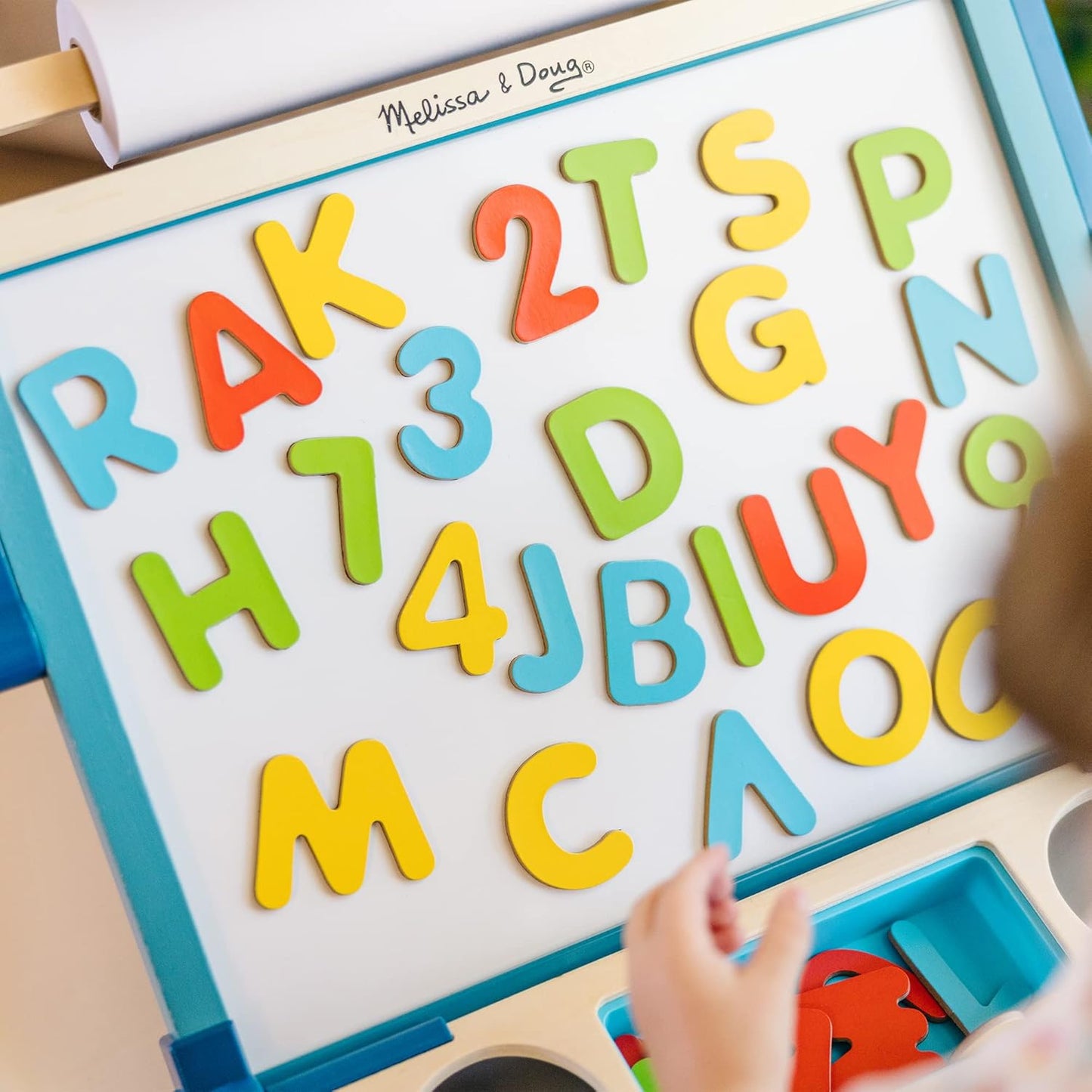 Melissa & Doug Double-Sided Magnetic Art Easel - Versatile Dry-Erase & Chalkboard for Kids