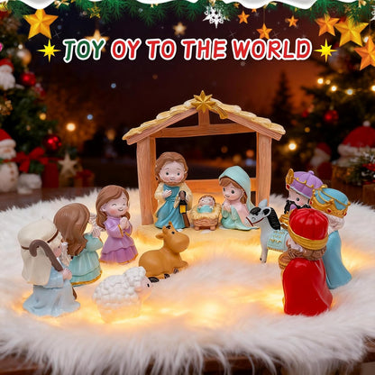 Regine Switzerland 13-Piece Nativity Set - Christian Playset for Kids Ages 3-9 | Perfect Christmas Gift