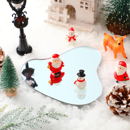Sieral Miniature Christmas Village Pond - 6-Piece Ice Skating Rink Figurines Set | 4-Inch Decor