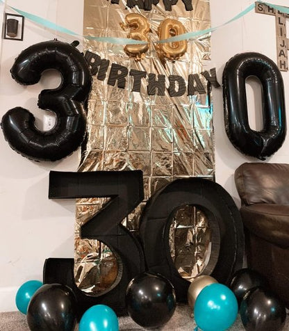 Balloon Number 7 - 40 Inch Black Birthday Decoration for 7th, 17th, 27th, and 70th Celebrations