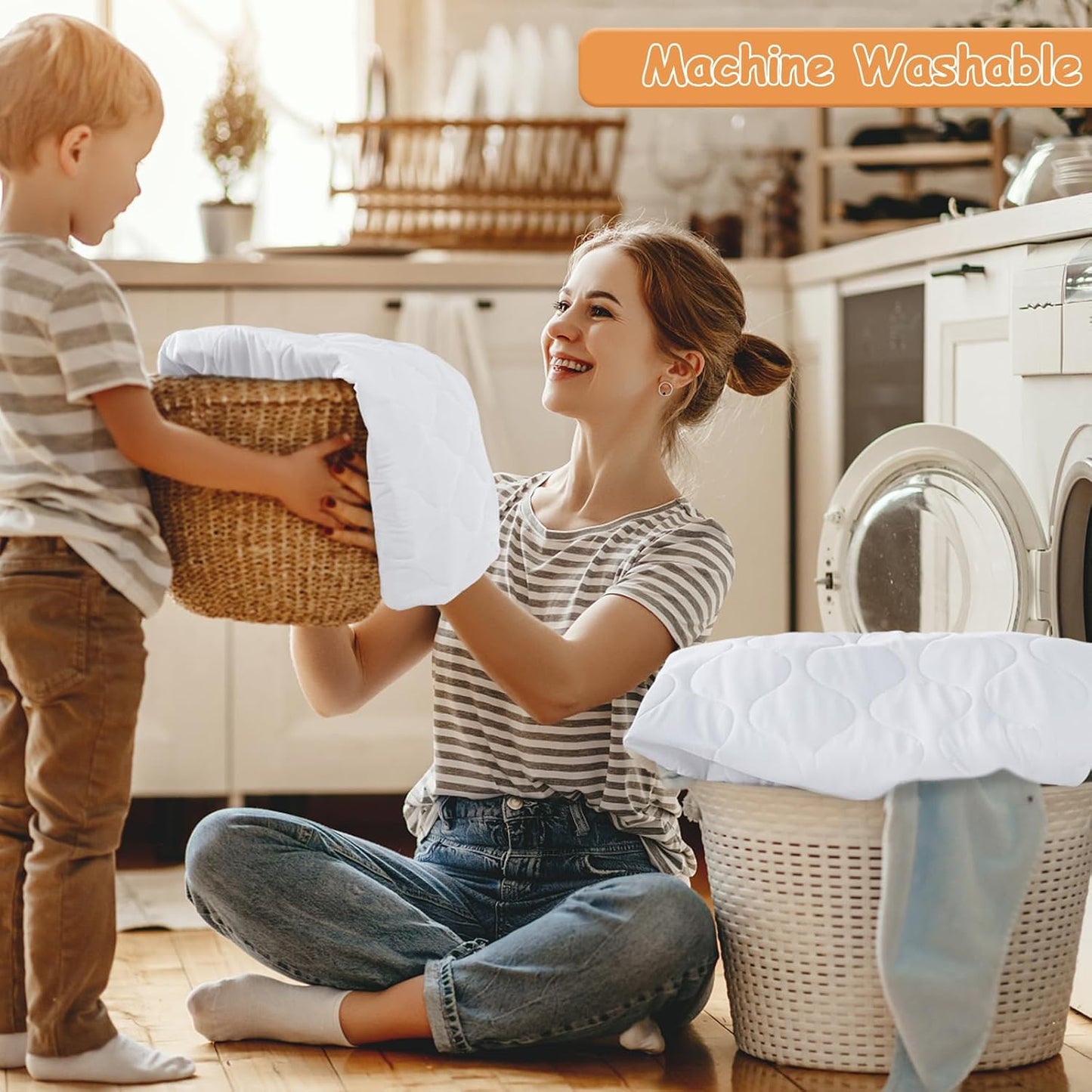 Yoofoss Waterproof Crib Mattress Protector - Soft & Breathable Quilted Pad for Standard Baby Cribs 52''x28''