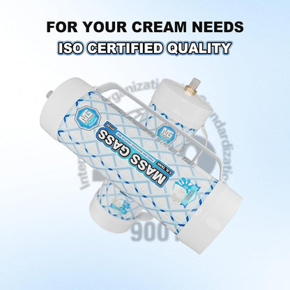 MassGass Whipped Cream Charger 2112g 3.3L Cream Chargr Unflavored Food Grade 99.9% Purity, 1-Pack