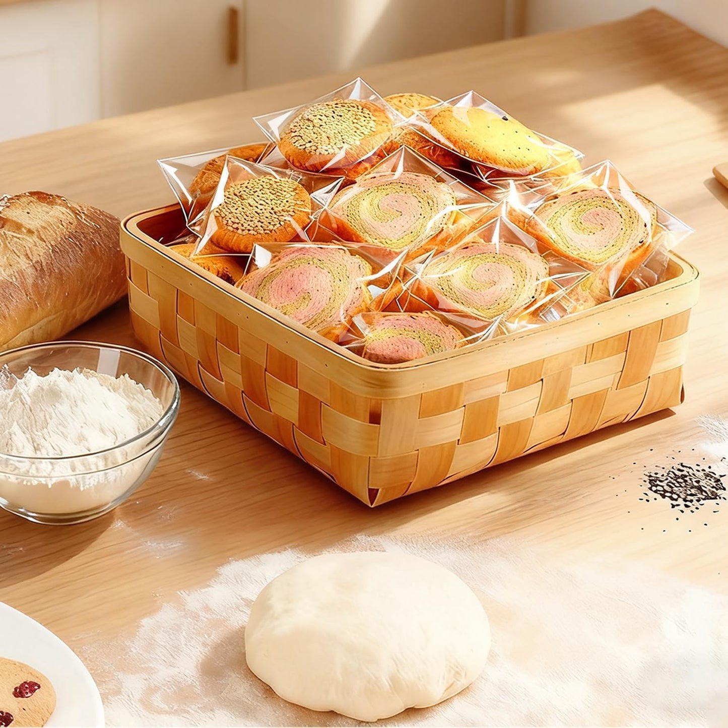 PigPotParty Cookie Bags 4''x 6", 100 Pcs Self Sealing Cellophane Treat Bags, Small Clear Plastic Goodie Bag for Gift, Snack, Party Favor, Candy