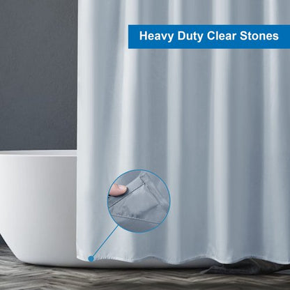 Amazer Light Gray Shower Curtain Liner, Light Gray Fabric Shower Liner, 2-in-1 Bathroom Shower Curtain and Liner, 12 Grommet Holes, Water Proof, Machine Washable, Hotel Quality, 72 x 72 Inches