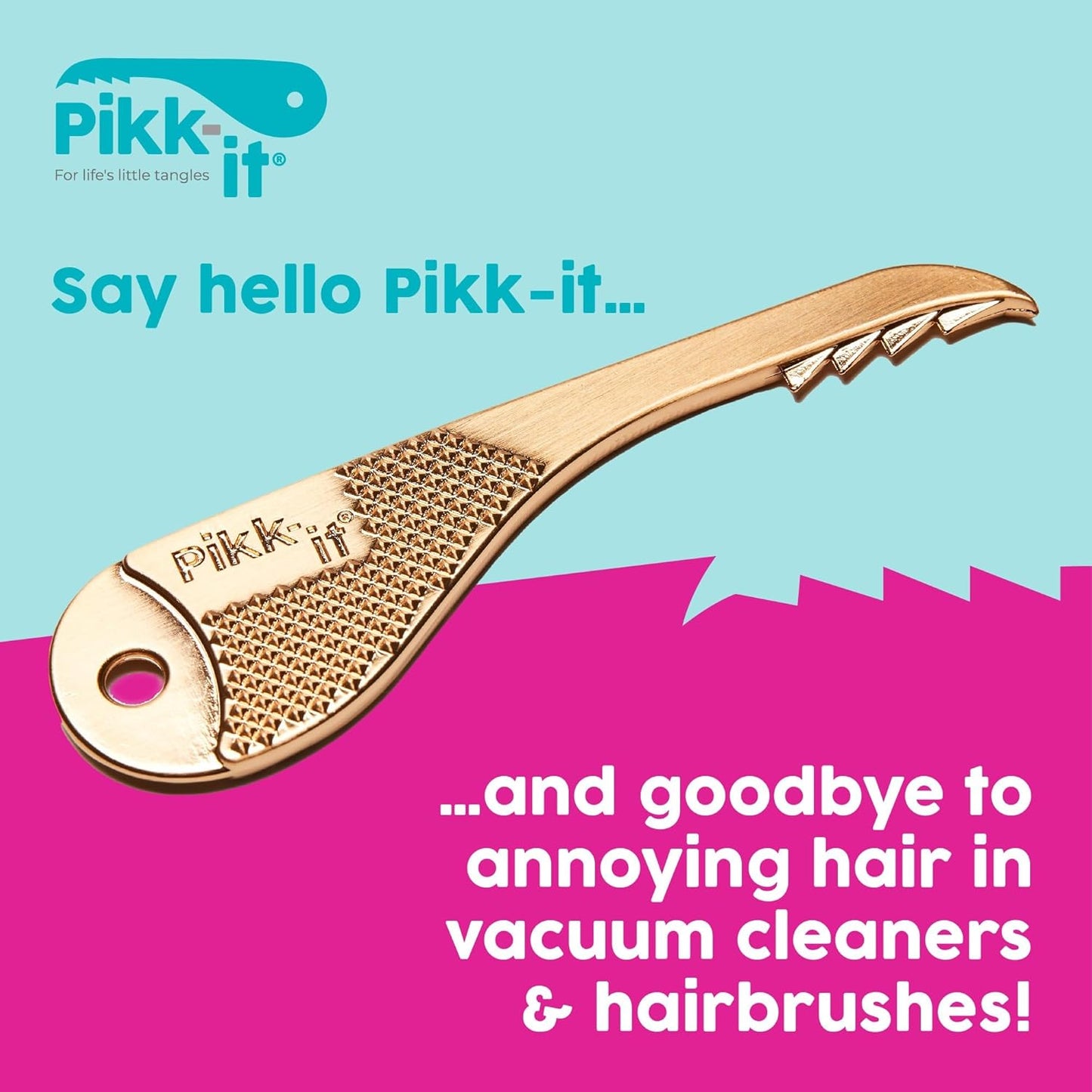 Pikk-it Vacuum Hair Brush Cleaner Tool - Effortlessly Removes Pet & Human Hair | Single/Twin Pack