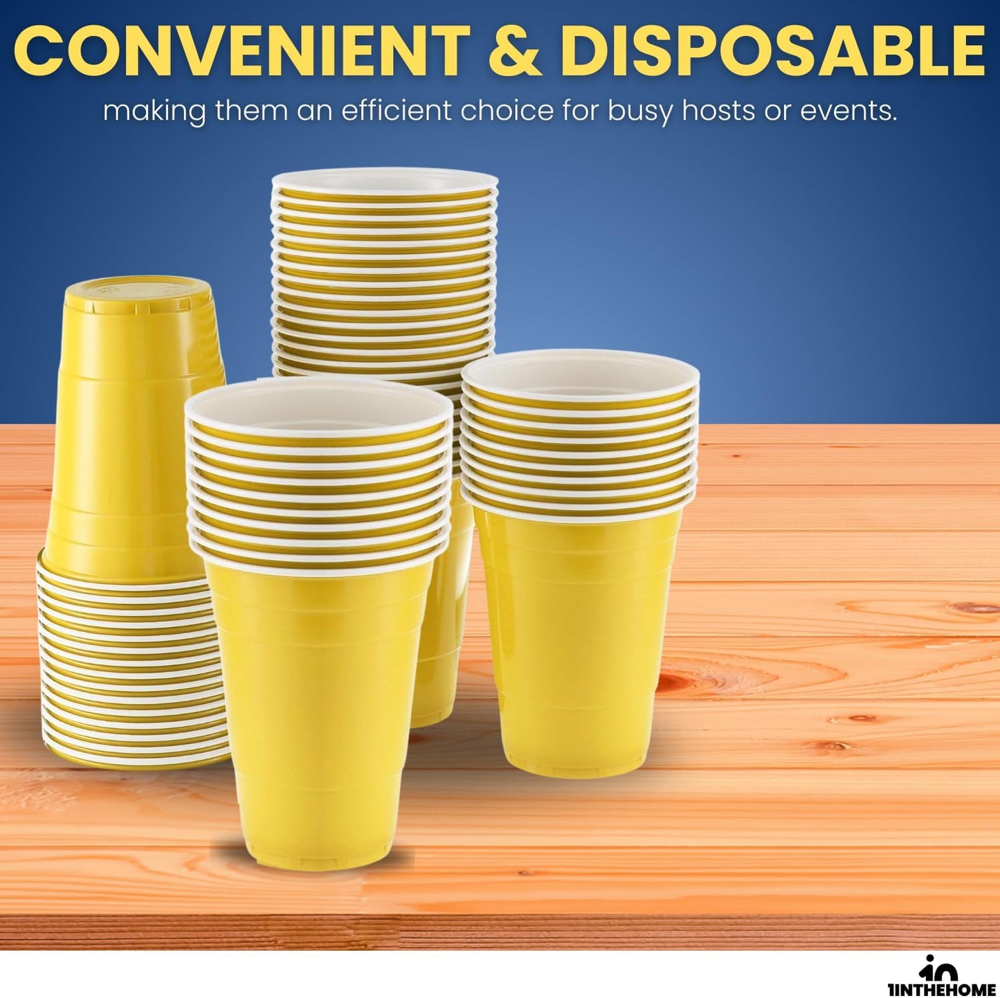 Yellow Plastic Party Cups - 16 oz | 50 Pack for Vibrant Celebrations and Gatherings