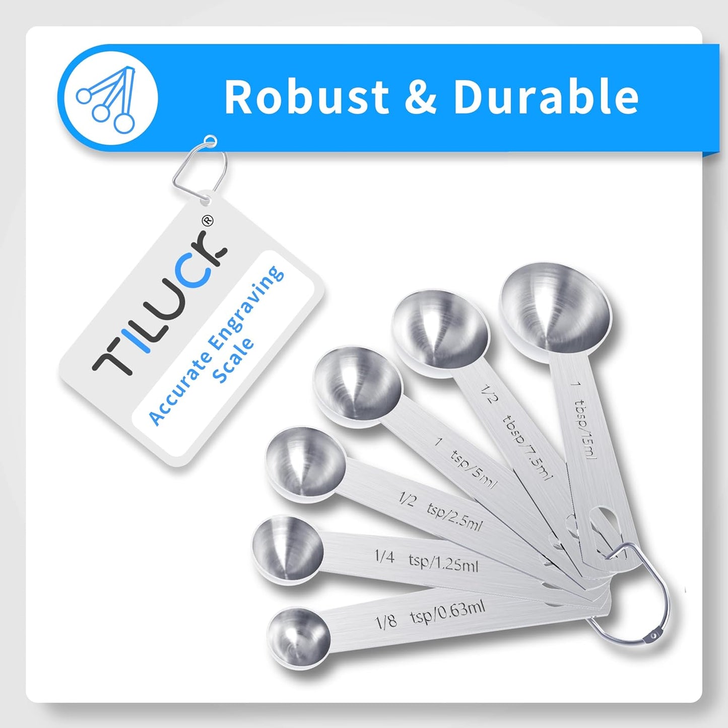 TILUCK Stainless Steel Measuring Cups & Spoons Set - Essential Kitchen Gadgets for Cooking & Baking (12 Pieces)