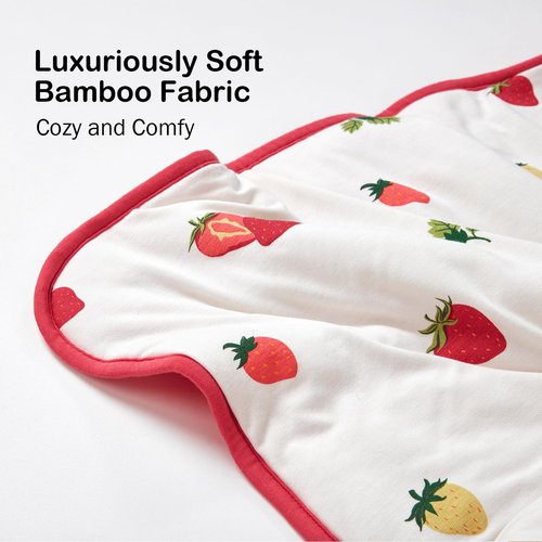 BubblePanda Rayon Made from Bamboo Baby Blanket for Boys Girls Neutral Soft Crib Blanket Toddler Quilt Comforter Newborn Nursery 30 x 40 Inch Strawberry