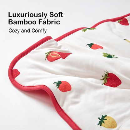 BubblePanda Rayon Made from Bamboo Baby Blanket for Boys Girls Neutral Soft Crib Blanket Toddler Quilt Comforter Newborn Nursery 30 x 40 Inch Strawberry