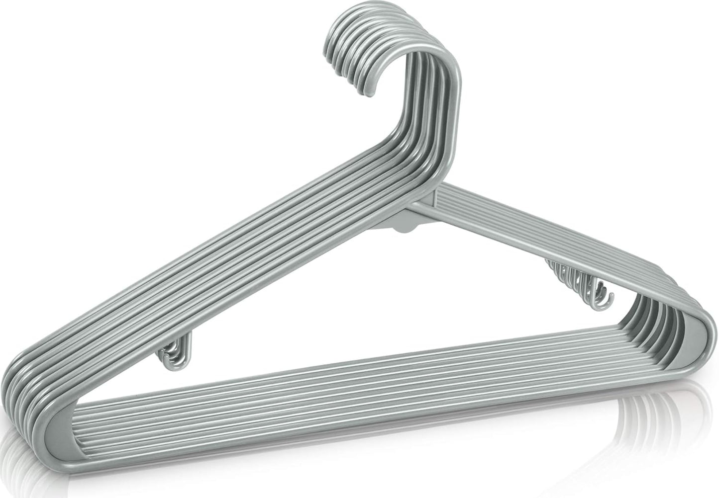 Utopia Home Plastic Hangers 50 Pack - Durable Space-Saving Closet Organizers - Ideal for Shirts, Pants & Coats (Grey)