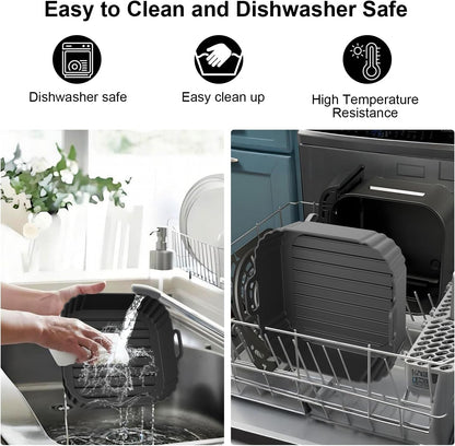 Square Silicone Air Fryer Liners by [Brand Name] - Reusable 8.5 Inch Accessories for Ninja AF141 & COSORI 5-6.5 QT