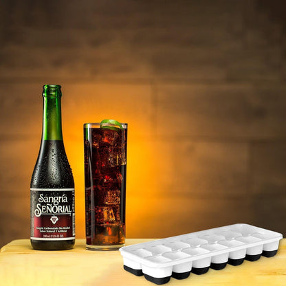 Skiennix Stackable Silicone Ice Cube Trays - Flexible, Spill-Resistant, Dishwasher Safe | Set of 4 (Black)