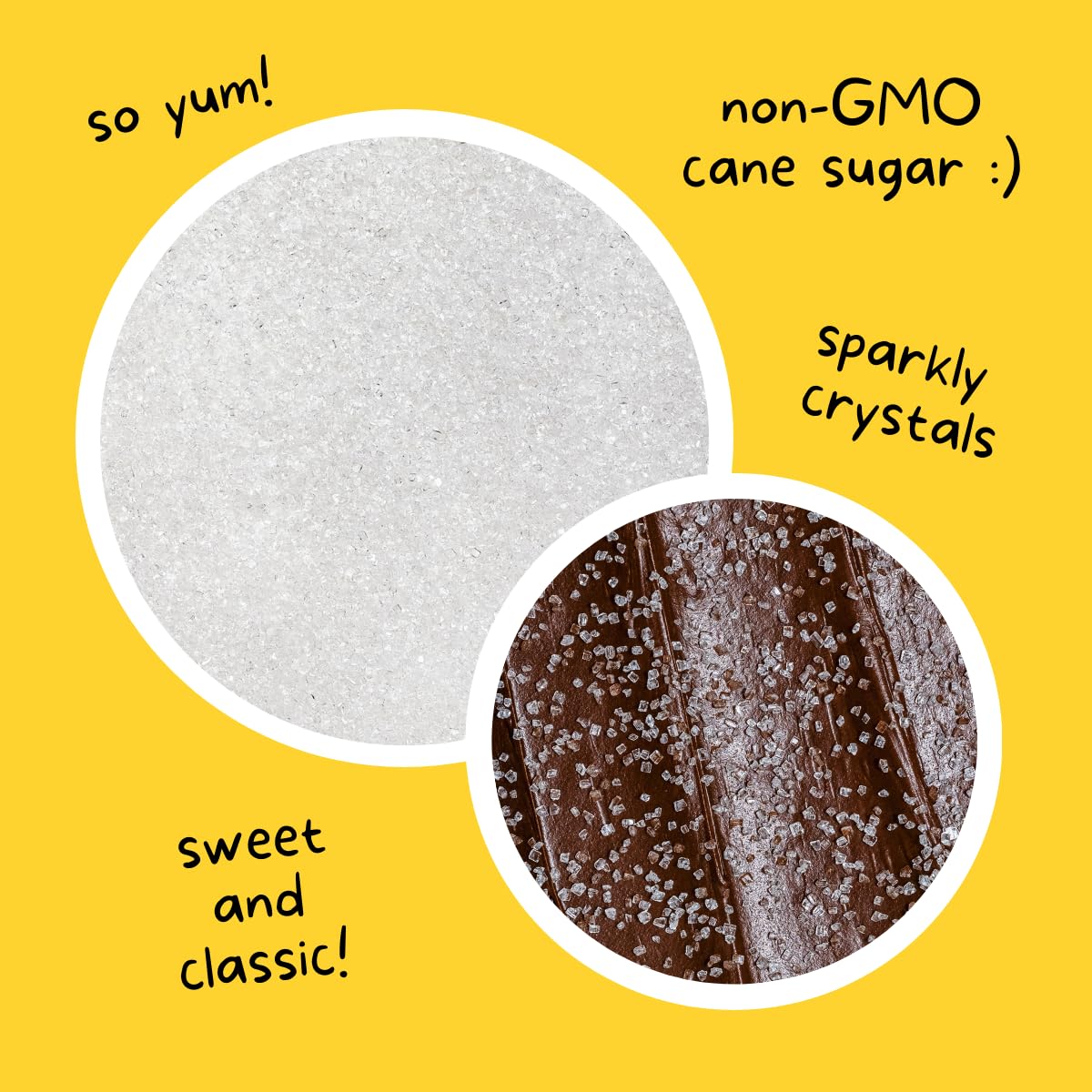 Supernatural Twinkles White Sanding Sugar Sprinkles - Crystal Clear, Non-GMO & Vegan, 3oz Made in USA