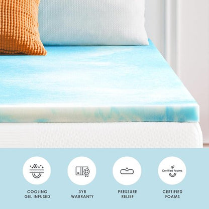 Best Price Mattress 2-Inch Swirl Gel Memory Foam Topper - Cooling & Comfortable | Twin Size