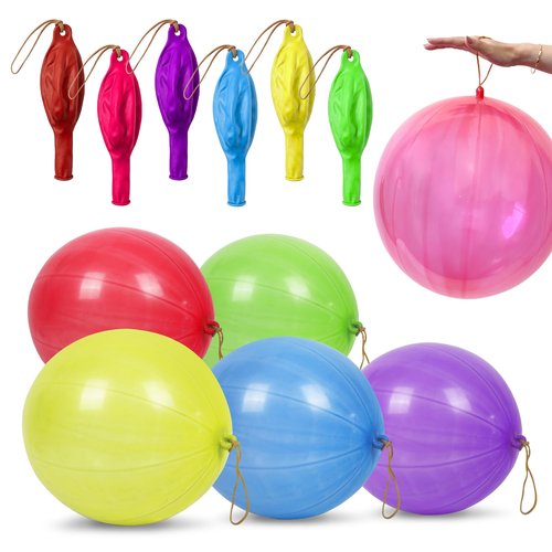 Giraffe 30 Pack Punch Balloons Easters Basket Stuffers for Kids - Easter Eggs Fillers for Goody Bag Party Favors - 18'' Large Thick Latex Neon Rubber Heavy Duty Balloons - Easter Eggs Stuffers