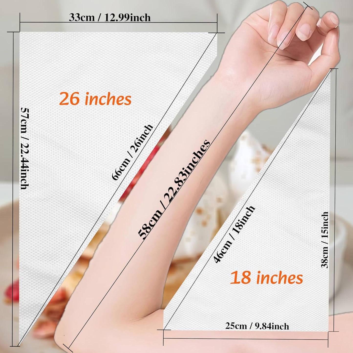 Tipless Piping Bags - 18 Inch for Royal Icing | 26 Inch Large, Thickened & Non-Slip Disposable