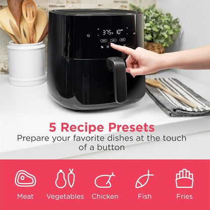 Frigidaire 3-in-1 Air Fryer - Large 5.3 QT Capacity, Digital Display & 3 Cooking Modes | PFAS-Free, Black
