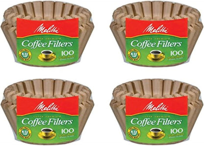 Melitta 8-12 Cup Basket Coffee Filters - Natural Brown, 400 Count for Perfect Brewing