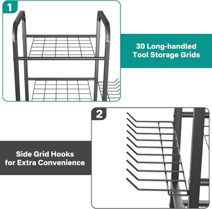 EVERHANGER Garden Tool Organizer - Durable Storage Solution for Indoor/Outdoor Use | Yard Tool Stand