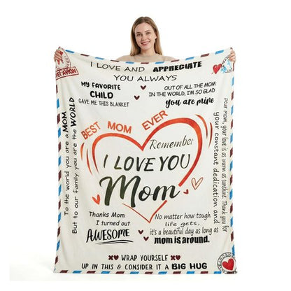 Mothers Day Blanket, Super Soft Throw Blanket,Mother's Day,Anniversary and Birthday Gifts for Mom from Daughter Son, Warm Personalized (60x80)