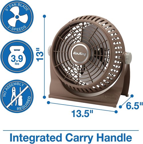 Air King 9525 9-Inch Pivot Fan - 2-Speed Adjustable Airflow for Ultimate Comfort