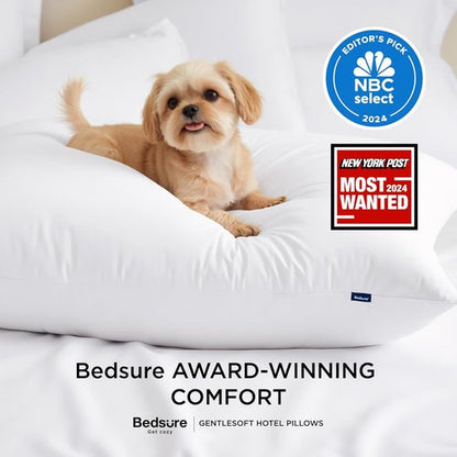 Bedsure King Size Pillows - Soft Down Alternative Bed Pillows for All Sleep Positions | 28"x19", White, Set of 2
