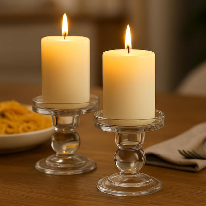 Regine Switzerland Glass Candle Holders - Elegant Unity Candle Holder Set of 3 for Weddings | Home Decor