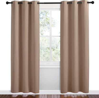 NICETOWN Blackout Curtains - Thermal Insulated Grommet Drapes, Set of 2, 42 x 78 Inch, Cappuccino