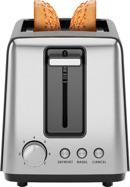 Chefman 2 Slice Toaster - 7 Shade Settings, Removable Crumb Tray, Ideal for Thick Bread & Bagels - Black
